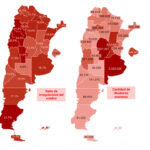 Ratio de irregularidad del crédito en familias (bancos + billeteras virtuales) y cantidad de deudores morosos por provincia en julio. (Cepa en base a la Cendeud de BCRA).